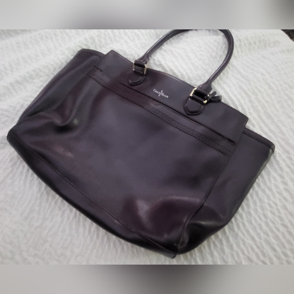 Cole Haan Purple Nightshade Gladstone East West Tote Satchel Bag